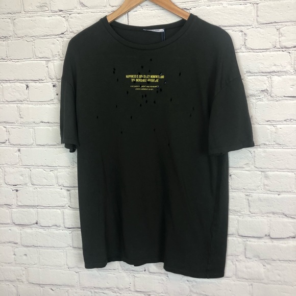 Zara Other - Zara Trafaluc Tee Shirt Holes Inspirational Size S